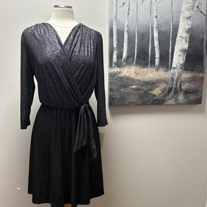 NWT Shimmering Black Long Sleeve Dress